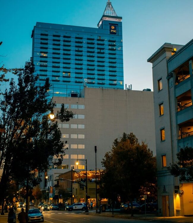 Raleigh NC Skyline Evening