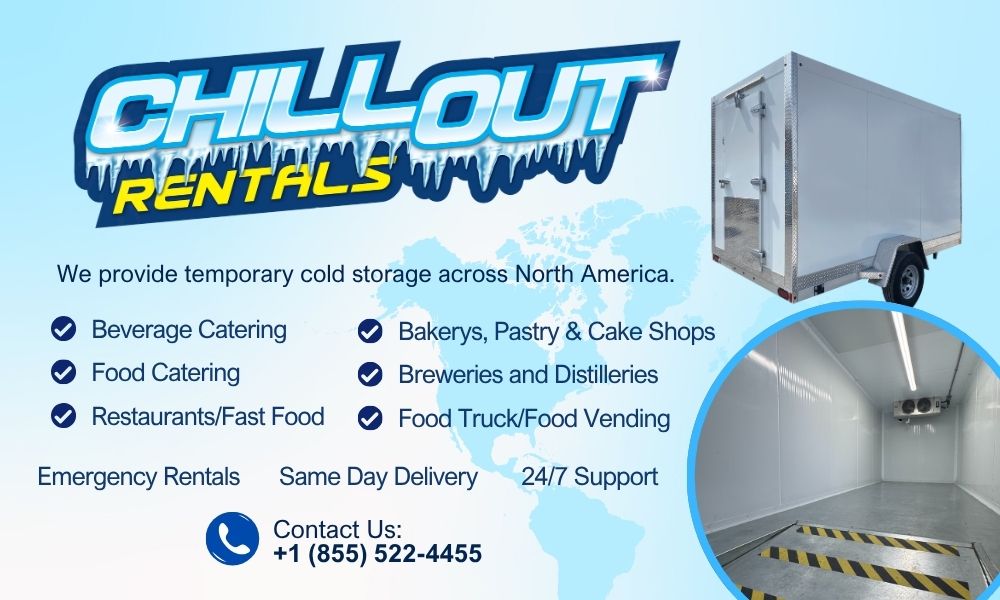 Chill Out Rentals Temporary Cold Storage Refrigeration & Freezer Rentals.